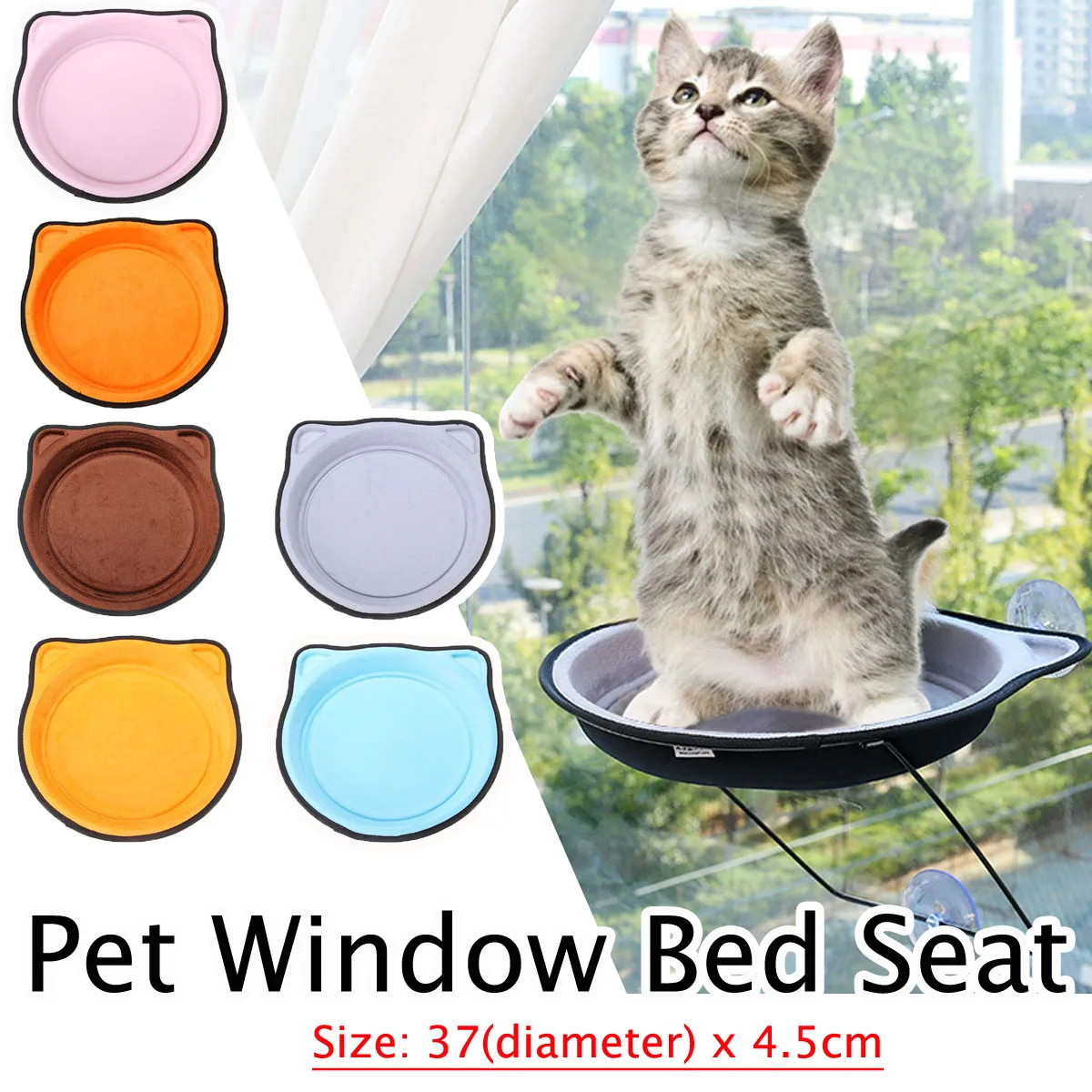 

Cat Hammock Bed Mount Window Lounger Suction Cup Warm Bed For Pet Cat Rest House Soft Comfortable Ferret Cage