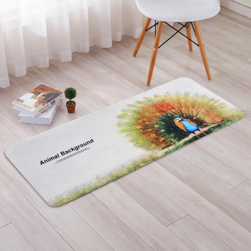 Животные фон Коврики для пола слон лев кенгуру Павлин детская комната коврик для ванной комнаты нескользящий Tapete