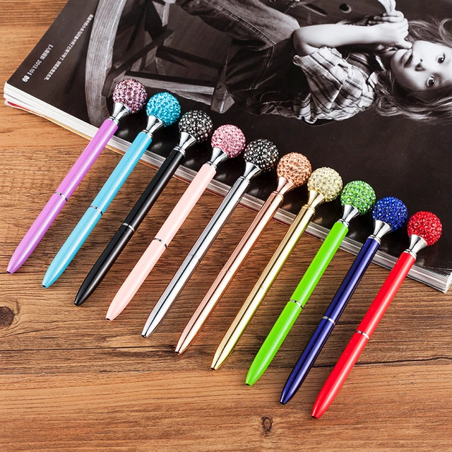 Diamond Metal Ballpoint Pens Stationery  Ballpoint Pen Large Diamond -  20pcs Ball - Aliexpress