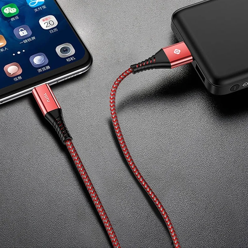 

2 in 1 DC 5V - 2.4A Mirco USB Interface Charging + Transmission Two-color Braided Data Cable Length: 1m