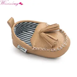 WEIXINBUY/мокасины; первые шаги малышей Prewalkers детская обувь для девочек Ботинки для мальчика кисточкой кулон из искусственной кожи обувь