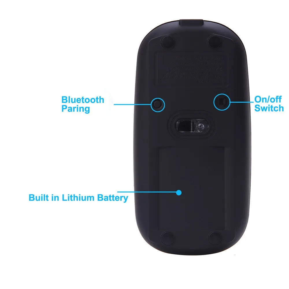 EPULA модная офисная мышь Супер тонкая перезаряжаемая Bluetooth 3,0 Беспроводная мышь для ПК