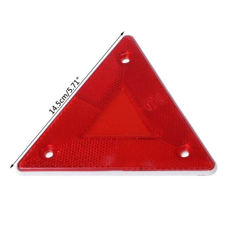 2 Pcs Triangle Warning Reflector Alerts Safety Plate Rear Light Trailer Fire Truck Car