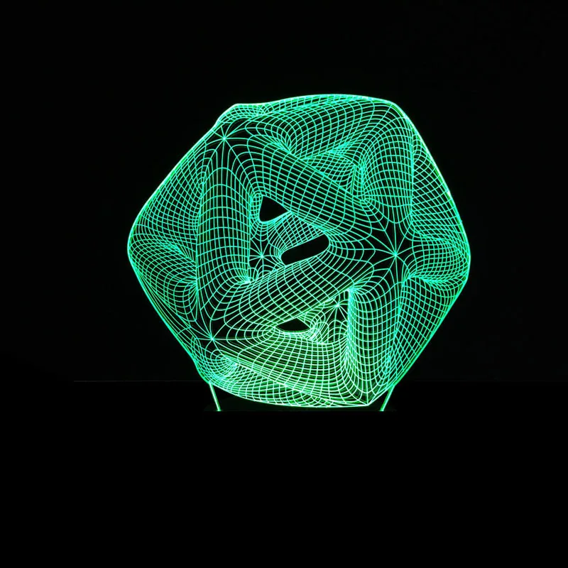 

YIMIA 3D 7 Colors Change Abstract Cage Stereo Vision Acrylic USB Night light Kid's Room Bedside Desk Decor Touch LED Lamp