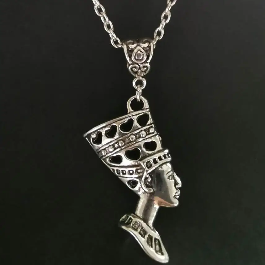 

Egyptian Egypt Queen Nefertiti Necklace For Women Design Silver Pendant Necklaces Statement Necklace Choker Collier Bijoux Femme