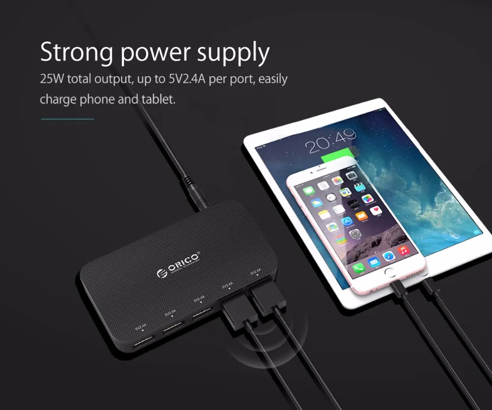 ORICO 5 ميناء USB شاحن سيارة 5V2. 4A الهاتف شاحن 30 W الهاتف المحمول سيارة-شاحن آيفون 7 6 6 s 5 s 5 سامسونج Xiaomi HTC هواوي