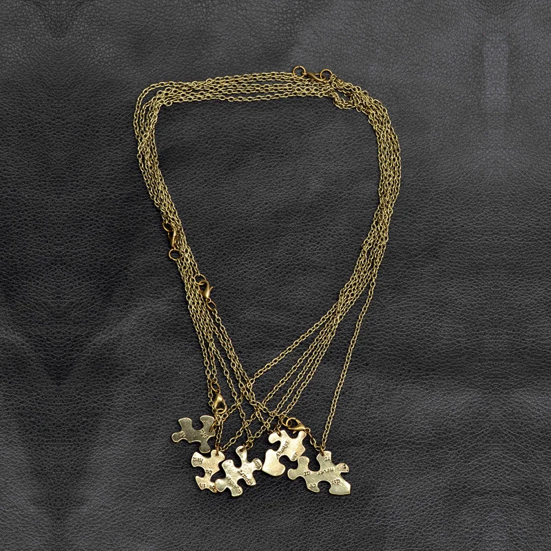 5 шт. набор ожерелье лучших друзей для женщин Ретро необычная геометрическая мозаика кулон 5 сестер ожерелье BFF ювелирные изделия дружбы