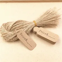 200 шт/партия ручной работы 4,5*1,5 см крафт-бумага "цена" печать навесных этикеток для одежды обувь на заказ этикетка с ценником с струнами