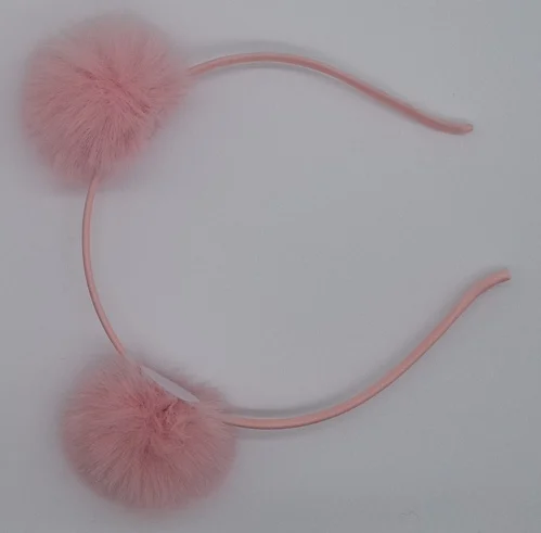 New Lovely Sweet Pom Fur Ball Furry Ears Fluffy Rabbit Fur Ball Women Headband