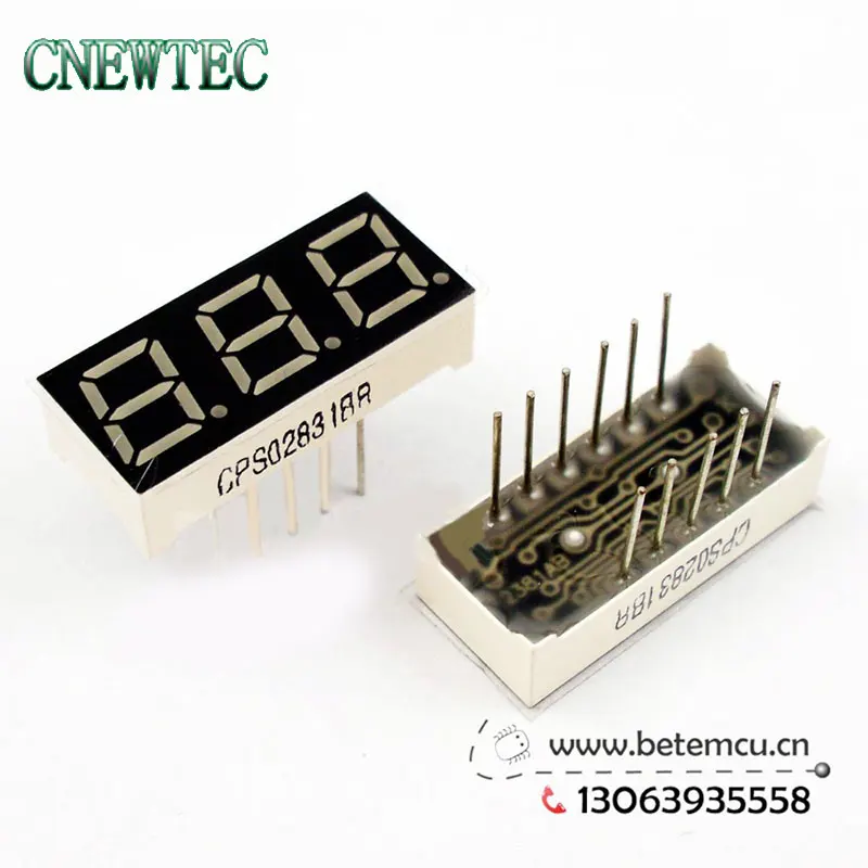 

CPS02831BR Common Anode 3Bit Digital Tube 7 segment 0.28" Red LED Display