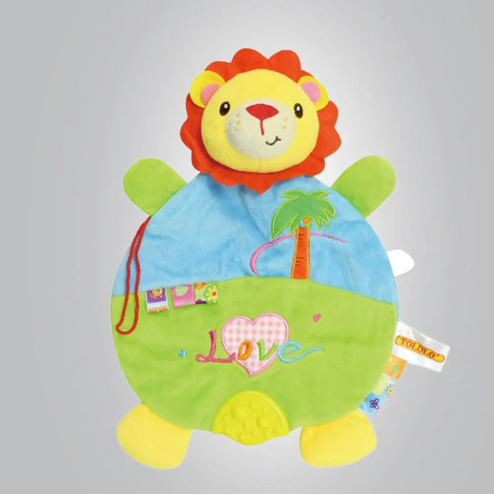 1 шт., Детское Зубное кольцо с рисунком льва, удобное полотенце с мультяшным принтом, сглаживающая игрушка, Прорезыватель для зубов, ткань