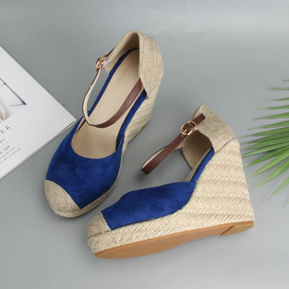Meotina/Espadrille/женские сандалии на платформе туфли танкетке высоком каблуке с