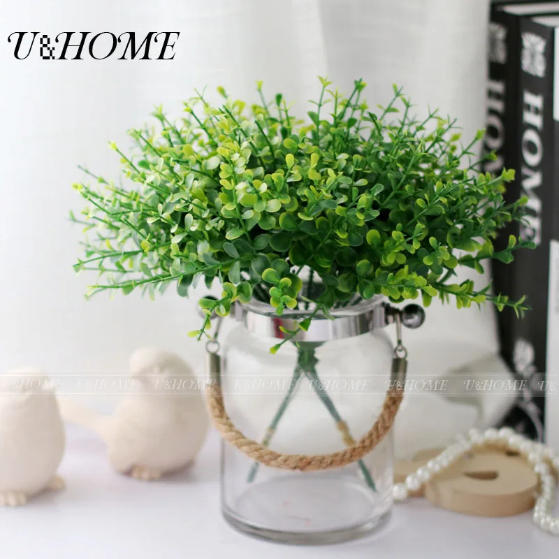 Cheap Artificial Plants Eucalyptus Grass Fake Plastic Leaves Trees For