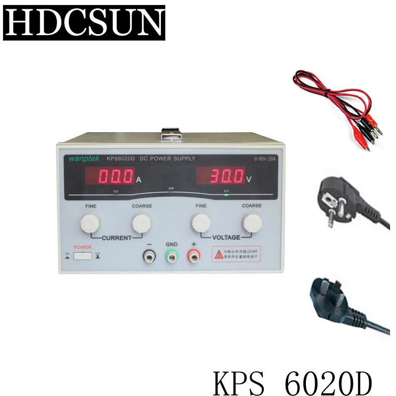

KPS6020D High precision High Power Adjustable LED Dual Display Switching DC power supply 220V EU 60V/20A