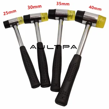 

25/30/35/40mm Double-Faced Soft Mallet Rubber Hammer Glazing Window Beads Tool Steel Handle Install Hammer Household Tool