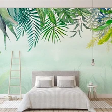 Beibehang пользовательские обои современный зеленый лист акварель ТВ фон домашний Декор Гостиная спальня фон 3d обои