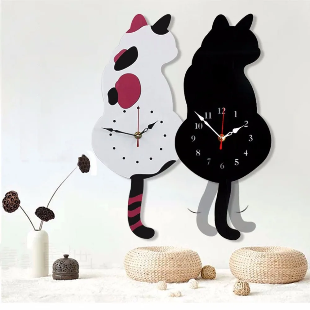 Buy Cute Design Animal Cat Wall Clock Household Living