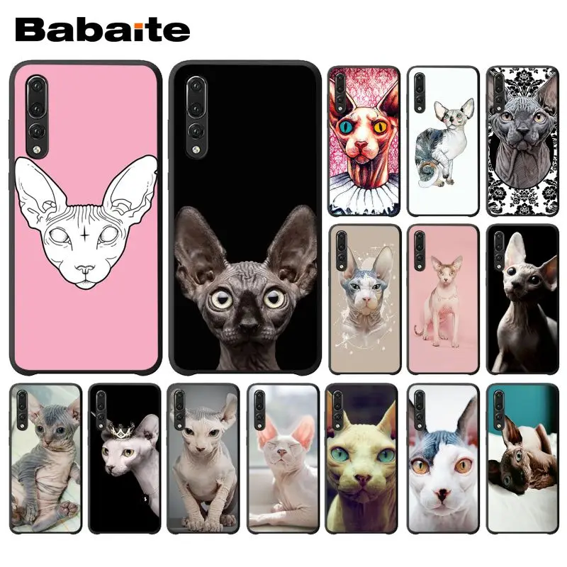 

Babaite sphynx cat Black Soft Shell Phone Cover for Huawei P10 plus Honor 9 10 View 10 Mate 9 Coque Shell