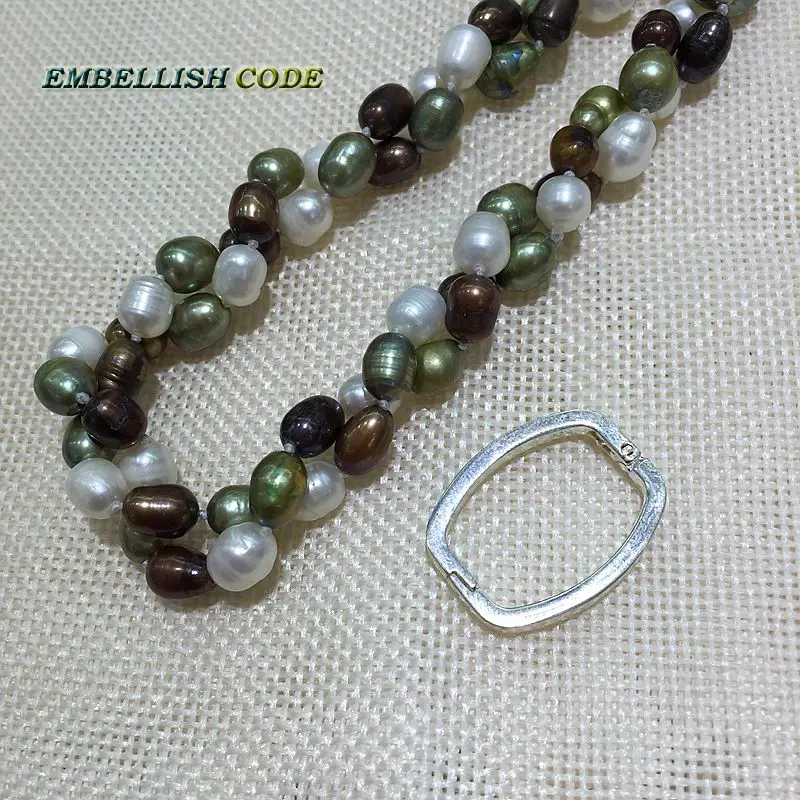 low price knotted rope mixed color natural pearls 120cm length long necktie jewelry necklace triple twisted tears drop shape