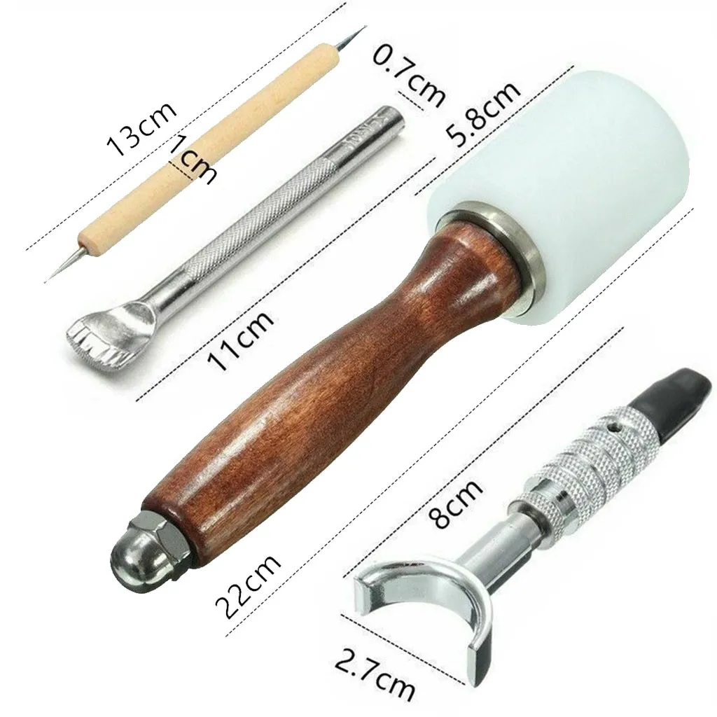 KiWarm профессиональный набор инструментов для рукоделия из кожи, 25 шт. ручная швейная строчка, дырокол, резьба, седло, кожевенное ремесло, аксессуары - Цвет: A