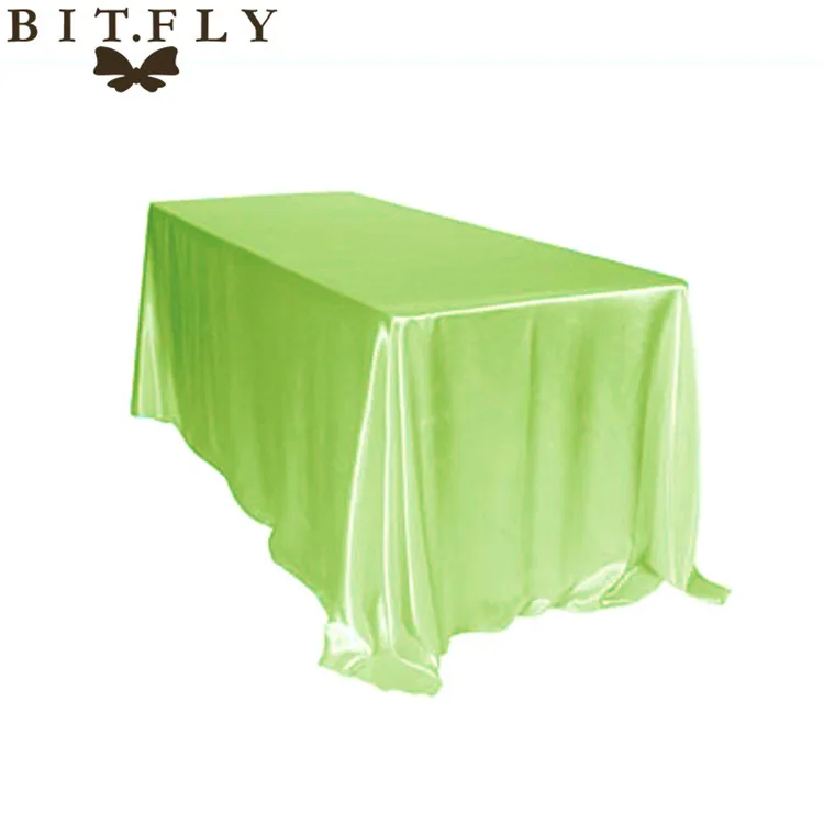 Прямоугольная атласная Скатерть для стола юбка для свадебной вечеринки Ресторан банкетные украшения 10 шт./упак. 90x132 дюймов - Цвет: Light Green