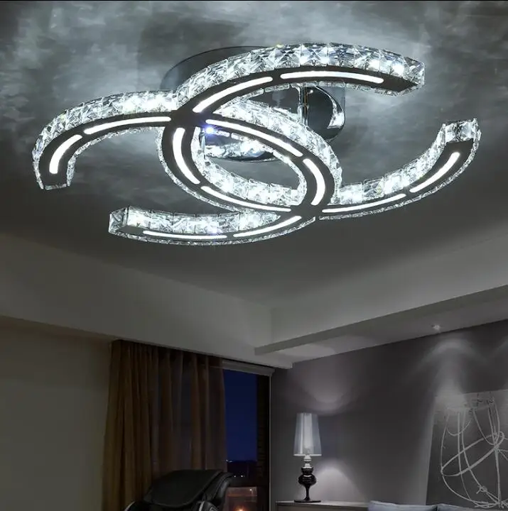 

Flush Mount Ceiling Light Moderna New CC Creative LED K9 Crystal Ceiling Lights Living Room Dining Room Bedroom Lamp