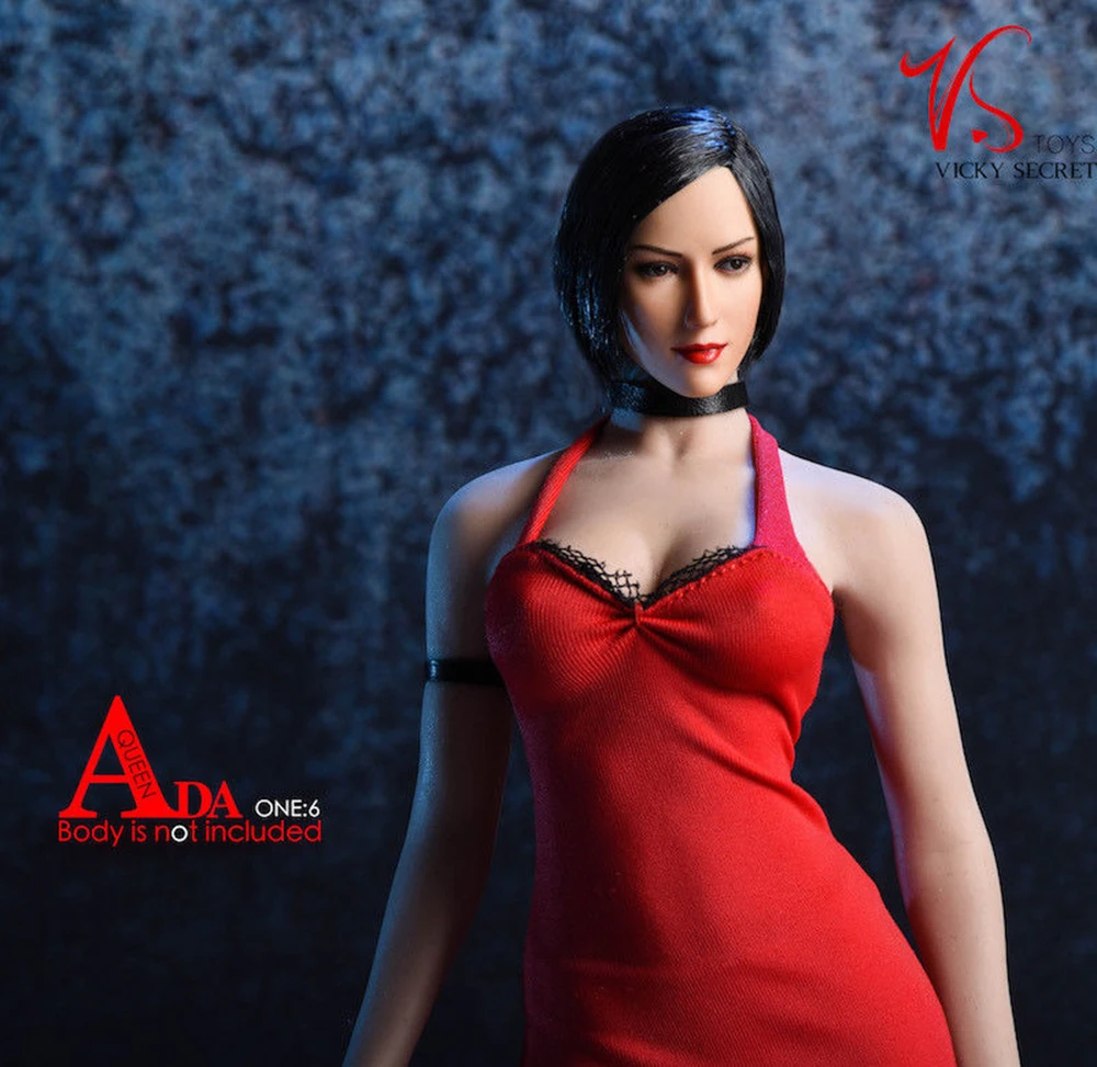 Аксессуары для корректировки фигуры 1:6 сексуальное 18XG14 Ada Wong платье набор 1/6 висячая Шея длинная юбка черный красный цвета для большой груди тела