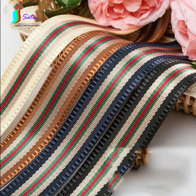 Width 3.8cm Black White Gold Blue Classic Striped Nylon Webbing Clothing Decorative Bag Strap Accessories 1meter/lot S653P | Дом и сад