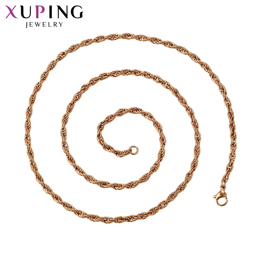

11.11 Xuping Fashion New Arrival Long Necklace Rose Gold Color Plated Necklace for Women Chain Jewelry Gift S49,8-45163
