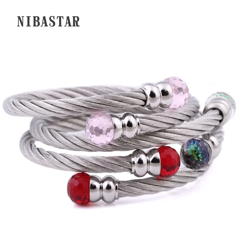 Модные ювелирные изделия Женский Открытый браслет из нержавеющей стали
