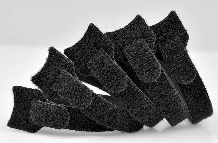 10pcslot 20013mm T type black Nylon Reusable self adhesive Velcro Cable Ties with Eyelet Holes (5)