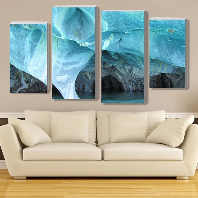 4 Pieces Canvas Art Prints Painting Modern Marble Turquoise Wall Picture For Living Room Home Decor Hy164 In 4 Pieces Canvas Art Prints Painting Modern Marble Turquoise Wall Picture For Living Room Home Decor