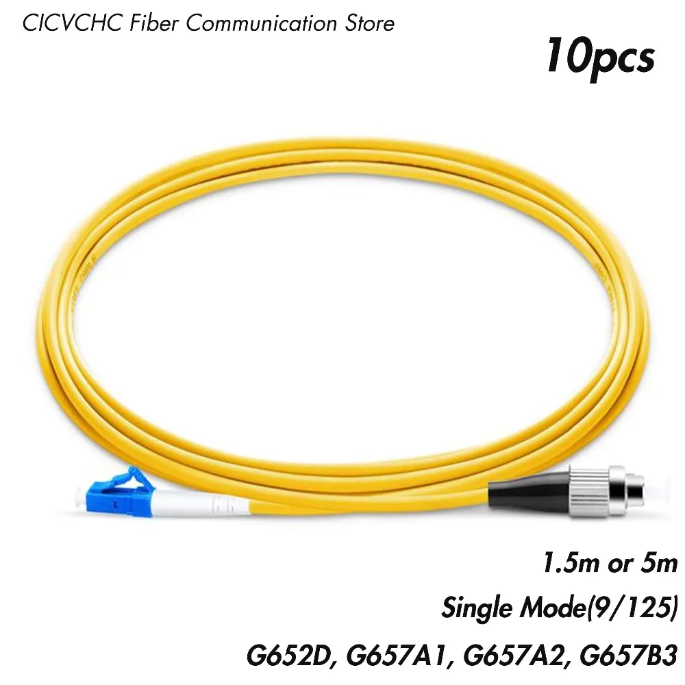 

10pcs LC/UPC-FC/UPC Fiber Patchcord-SM(9/125) G657B3, G657A2, G657A1, G652D-1.5m or 5m-3.0mm Cable / Jumper