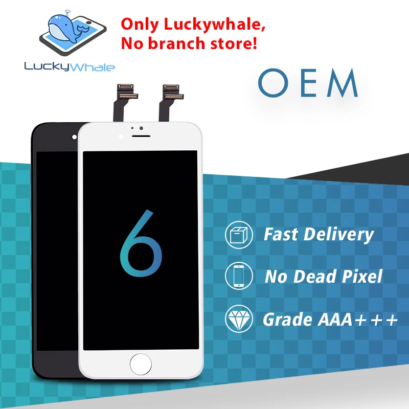 10 шт. OEM дисплей для iPhone 6 ЖК-экран дигитайзер с холодным прессом рамка в сборе