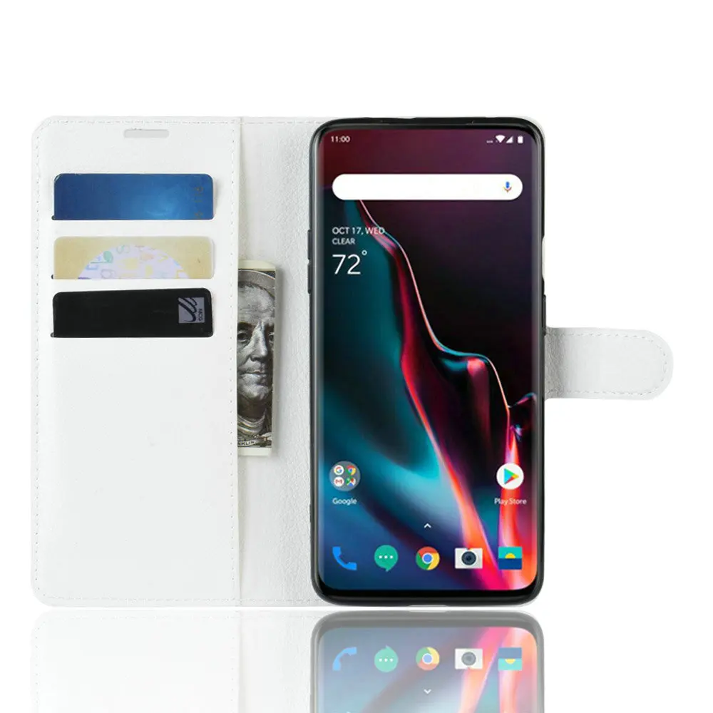 Для OnePlus 7T Чехол Флип Магнитный кошелек чехол для телефона для OnePlus 7 Pro для OnePlus 6, 6 комплектов/партия, кожаный чехол-портмоне с откидной крышкой чехол Capa Etui Coque Fundas