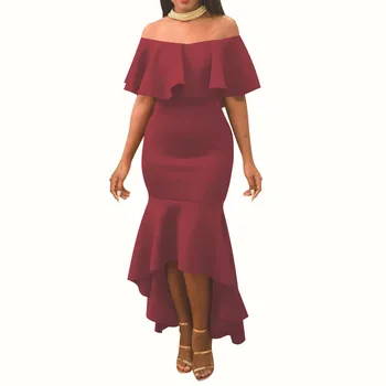 Summer Sexy Off The Shoulder Bodycon Dress Sexy Ruffles Strapless Dress Women Celebrity Evening Party Dresses YF Summer Sexy Off The Shoulder Bodycon Dress Sexy Ruffles Strapless Dress Women Celebrity Evening Party Dresses YF