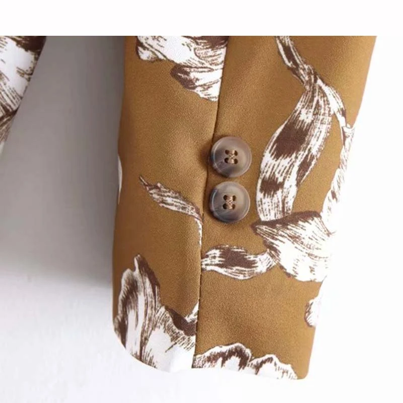 Women Floral Print Notched Collar Long Sleeve Blazer Single Button Pockets Coat Elegant Female Office Wear Tops Dropship Women Floral Print Notched Collar Long Sleeve Blazer Single Button Pockets Coat Elegant Female Office Wear Tops Dropship