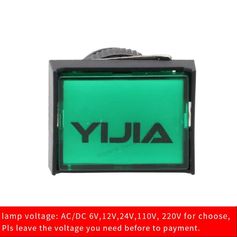 Серебряный Контакт 16 мм поддерживаемый прямоугольный светодиодный светильник с подсветкой нажмите пять контактов 1NONC самозащелкивающийся переключатель LA16-11DNZS/J - Цвет: Зеленый