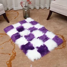 Искусственный мех, искусственная кожа, Прямоугольник, пушистый стул, покрывало для дивана, ковер, коврик для гостиной, спальни, домашний декор, моющийся