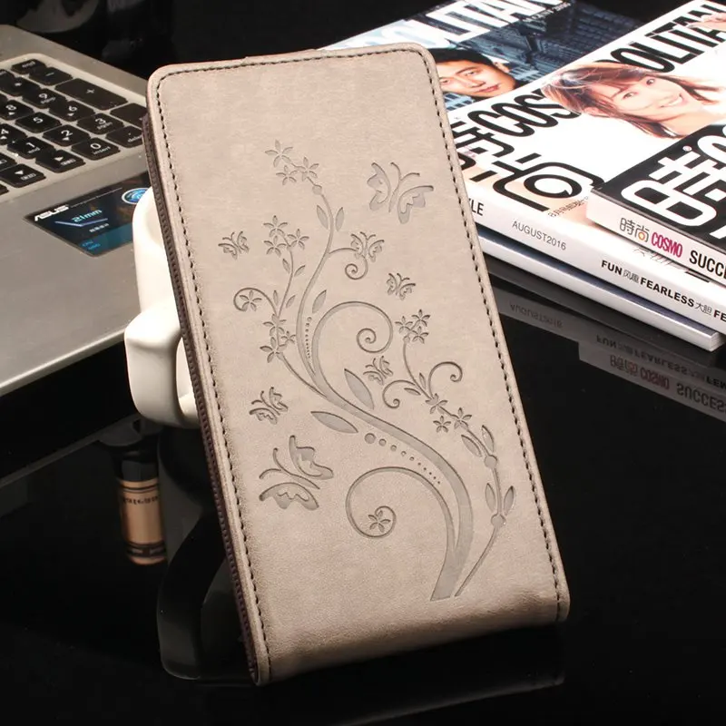 Бренд HongBaiwei, 18 типов, роскошный кожаный чехол для Alcatel One Touch Pixi 4 5,0 5045D 5045 5045X, тисненый флип-чехол, кошелек, сумка - Цвет: Up Down Gray