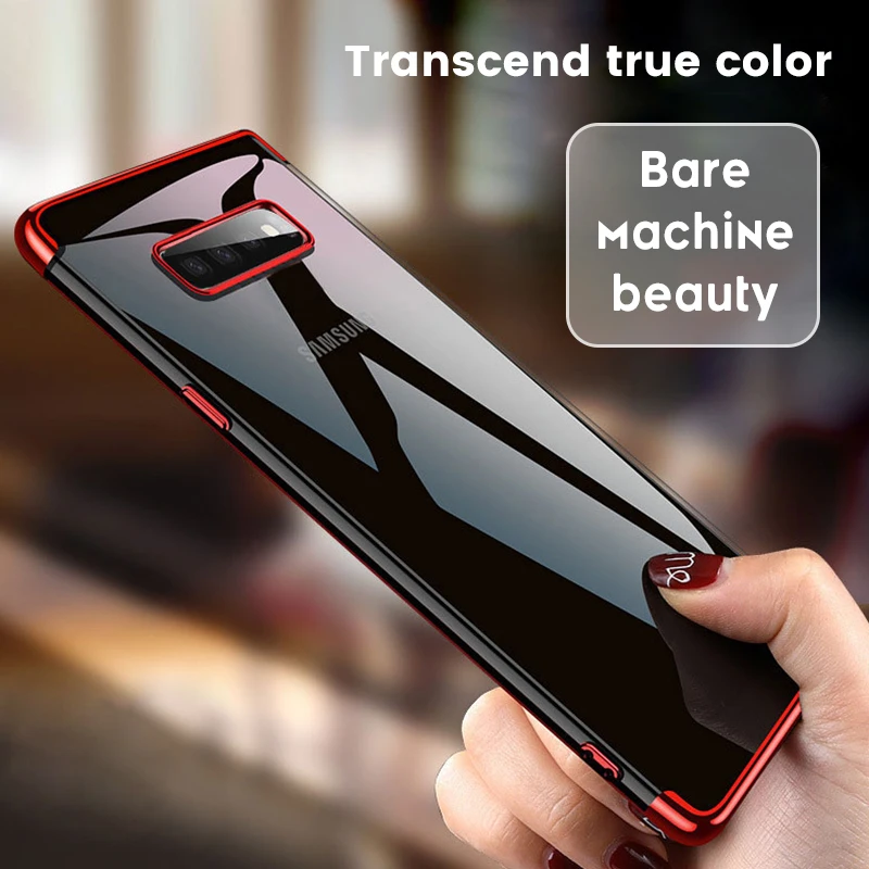 

Luxury Case For Samsung Galaxy S10 Plus S10e S9 S8 Plus Case Plating TPU Cover on S10 Back Soft Transparent Silicone Shockproof