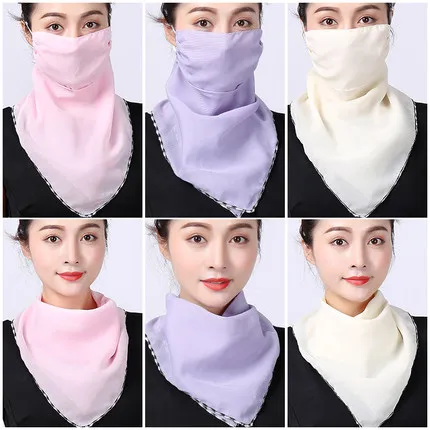 

Female Variable Silk Scarf Small Neck and Ear-hanging Summer Sunscreen Mask Face and Neck Shield Female Face Shield Scarf