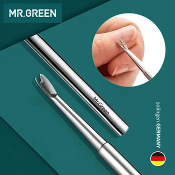 

MR.GREEN Stainless Steel Cuticle Remover Double Sided Finger Dead Skin Push Nail Cuticle Pusher Manicure Pedicure Care Tool