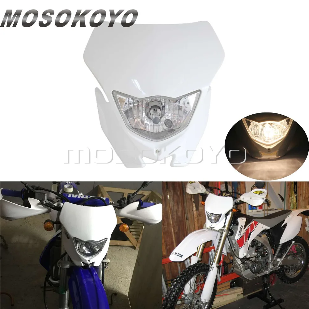 Белый синий фары для мотокросса MX Enduro Байк головной светильник маска для Yamaha WR250R YZ450F YZ250F LXR 250F