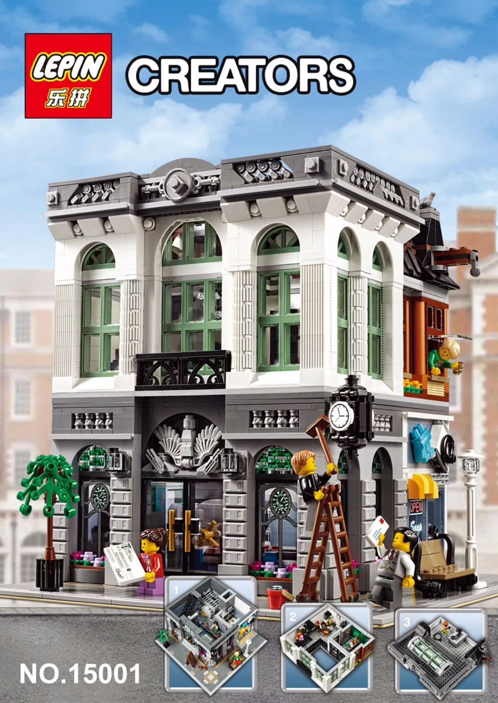 

2016 New LEPIN 15001 Brick Bank Model Building Kits Blocks Bricks Kits Toy Compatible With 10251 for child gift toys