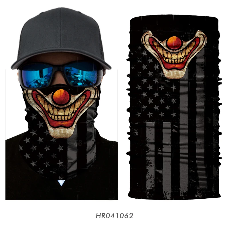 3D Skull Seamless Magic Neck Gaiter Skeleton Face Mask Shield Running Cycling Fishing Bike Bandana Headband Tube Scarf Men Women