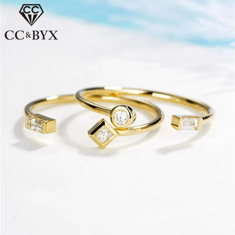 

CC Bijoux Rings For Women S925 Silver Adjustable Ring Personality Cubic Zirconia Joint Ladies Jewelry Anillos Mujer CC1509