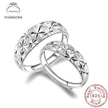 

Hot Fashion 925 Sterling Silver Gypsophila Shining Lovers Set Rings Simple Exquisite Resizable Ring Women&Men Jewelry Wholesale