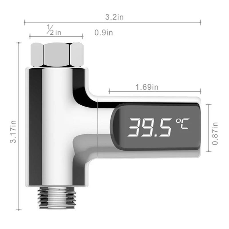 Цифровой термометр для душа без батареи в реальном времени температура воды монитор для кухня; ванная; Душ Уход за ребенком