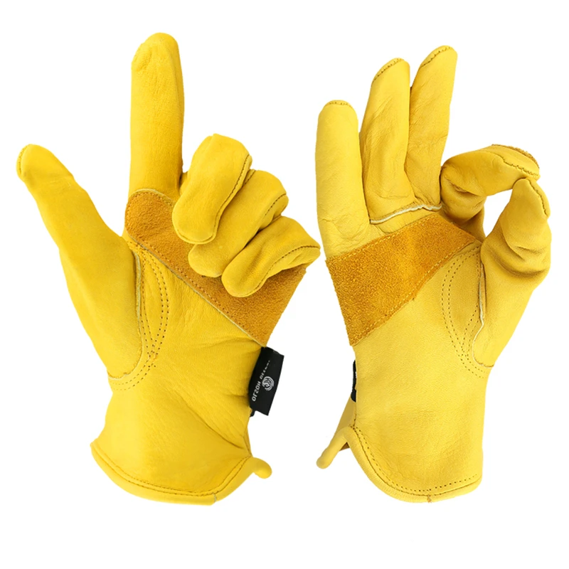 Work Gloves Cowhide Leather Factory Driver Climbing Gardening Glove Protective Yard Work work gloves,protective gloves,gardening gloves